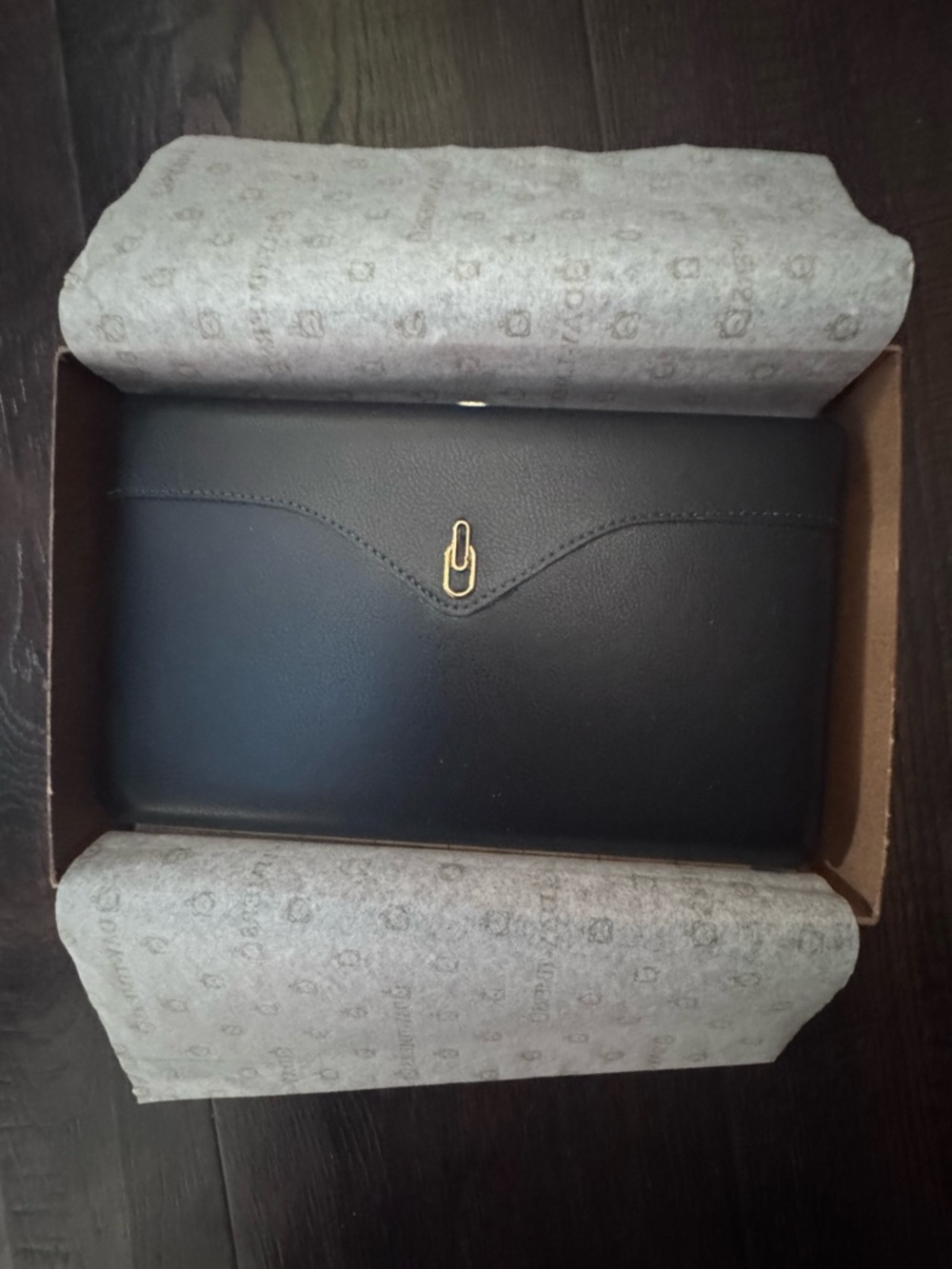 Day-Timers Navy Clutch/Checkbook Wallet with Gold Accent – Brand New in Box